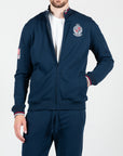 Felpa con zip e patch a contrasto