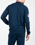 Felpa con zip e patch a contrasto