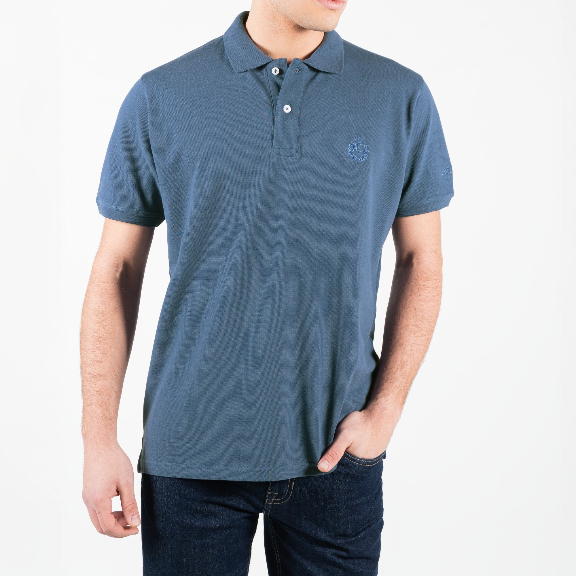 Polo basic maniche corte con logo ricamato