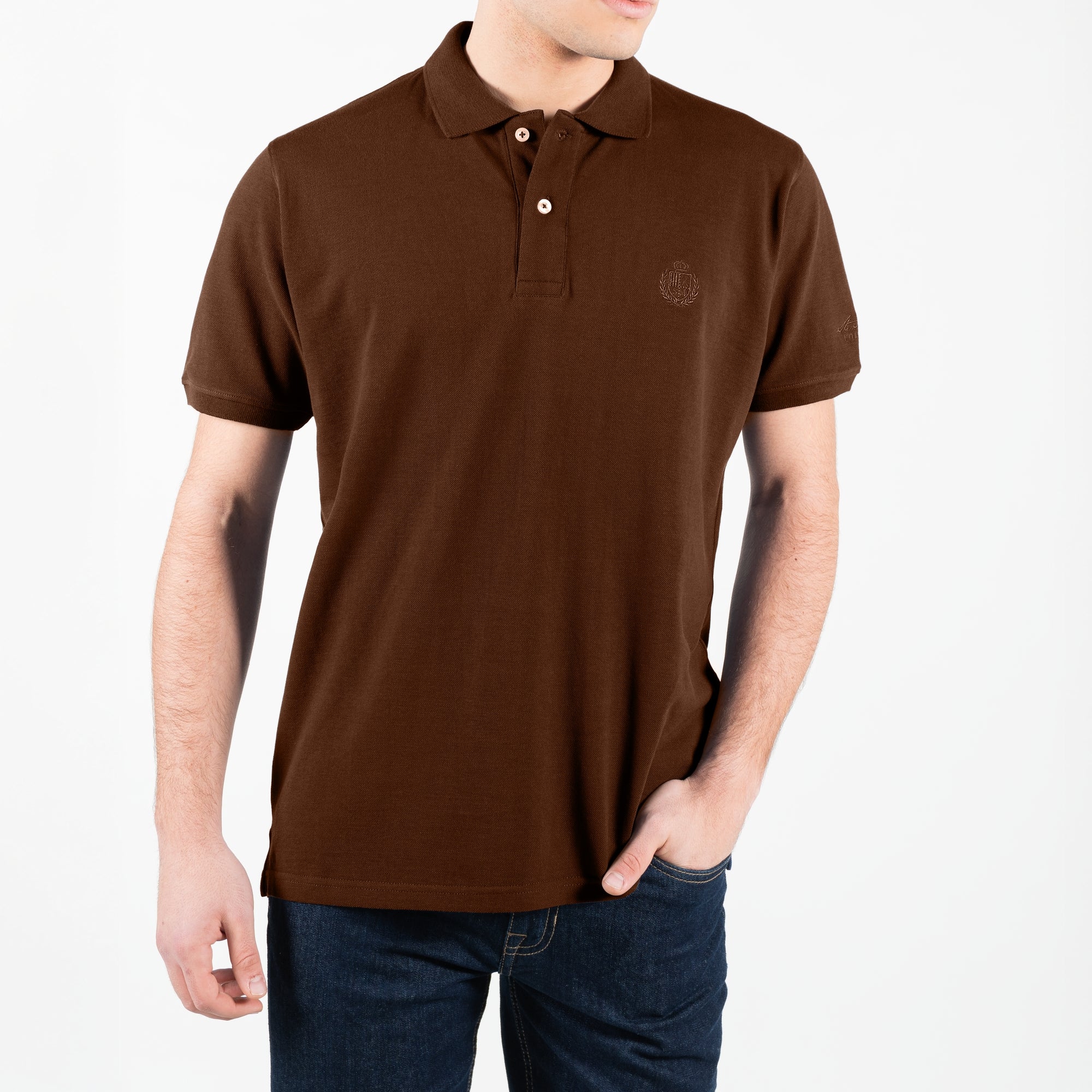 Polo basic maniche corte con logo ricamato