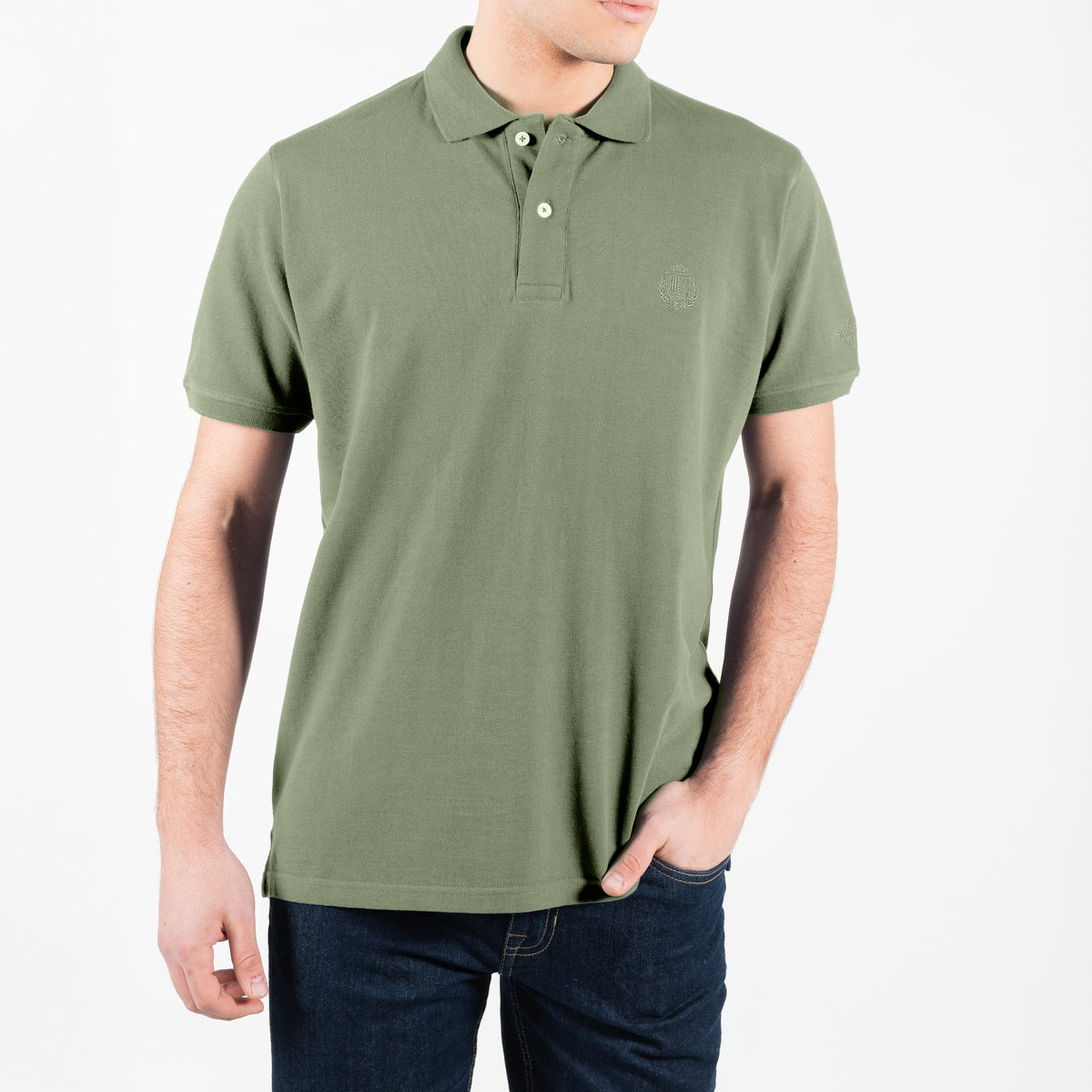 Polo basic maniche corte con logo ricamato
