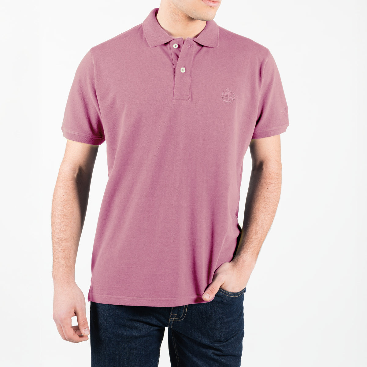 Polo basic maniche corte con logo ricamato