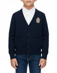 Cardigan finezza 7 con applicazione alloro lato cuore