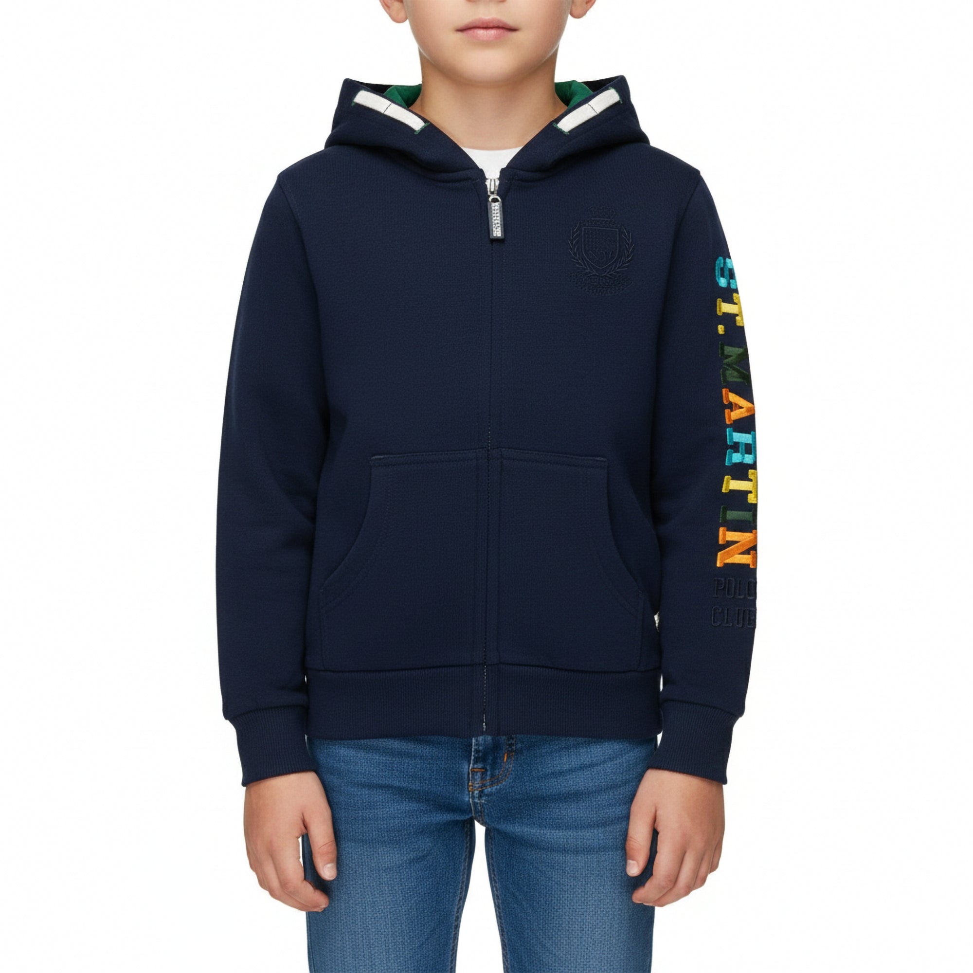 Felpa con zip e cappuccio french terry