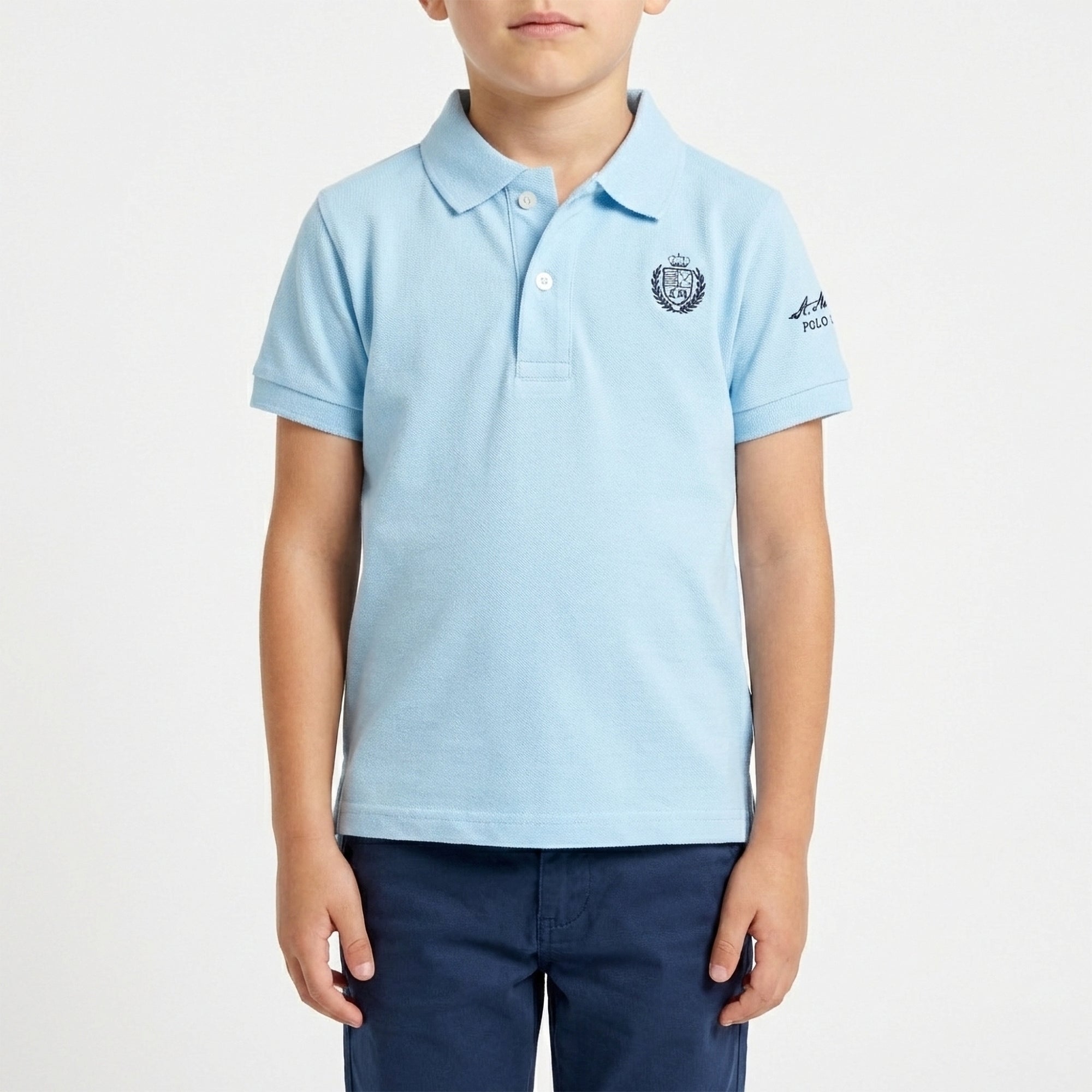 Polo basic con logo ricamato