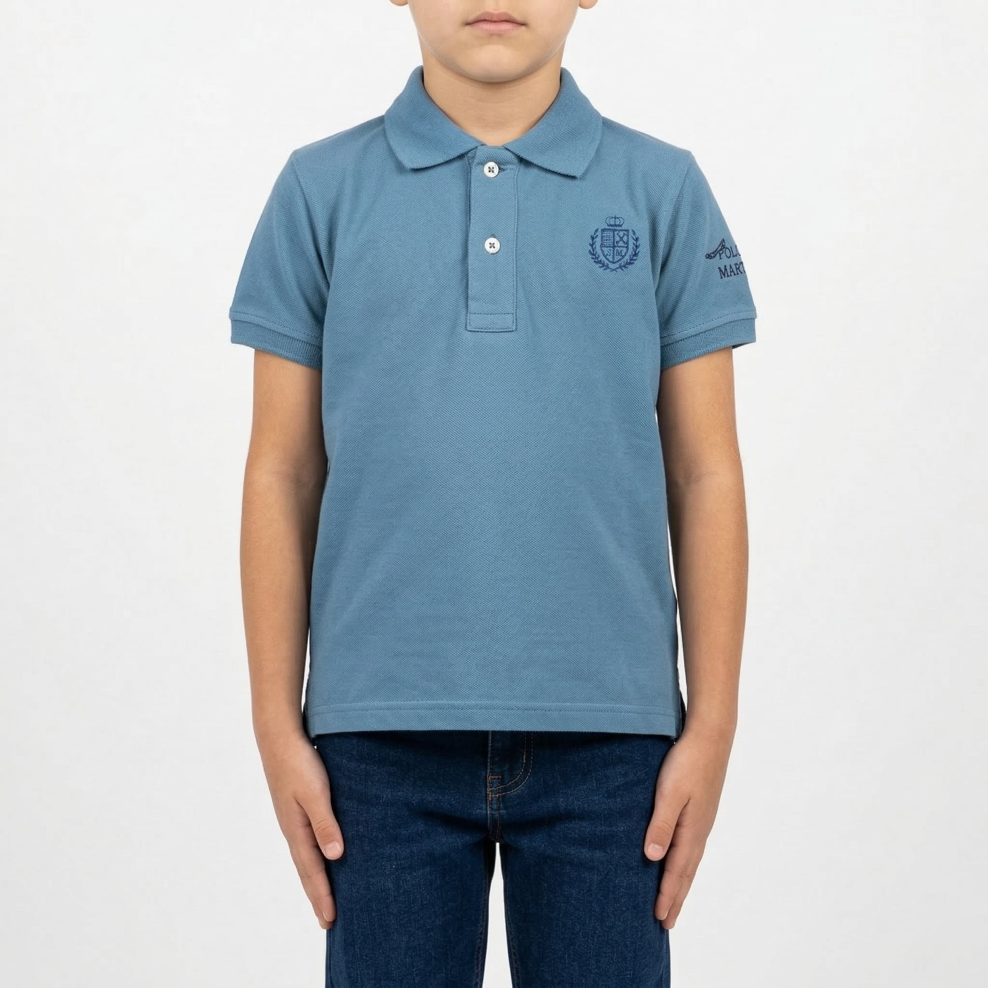 Polo basic con logo ricamato