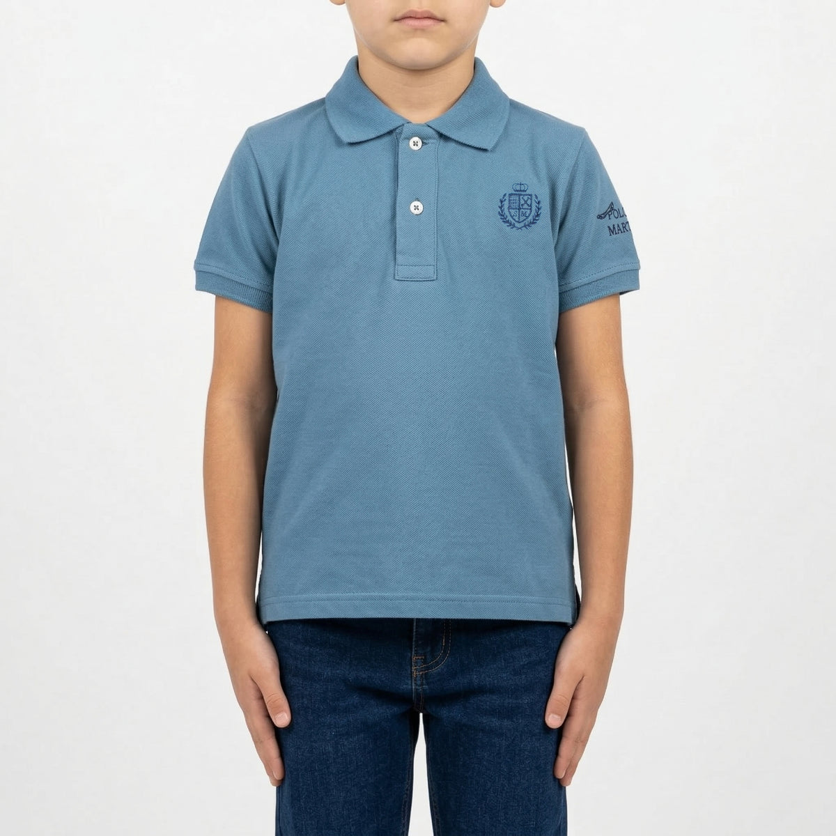 Polo basic con logo ricamato
