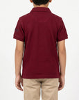 Polo in piquet con logo ricamato sul lato cuore e collo con riga a intarsio