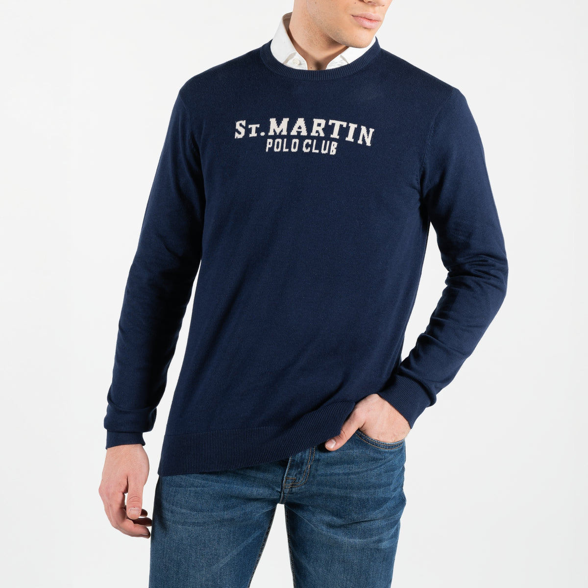 Soffice maglione con intarsio jacquard