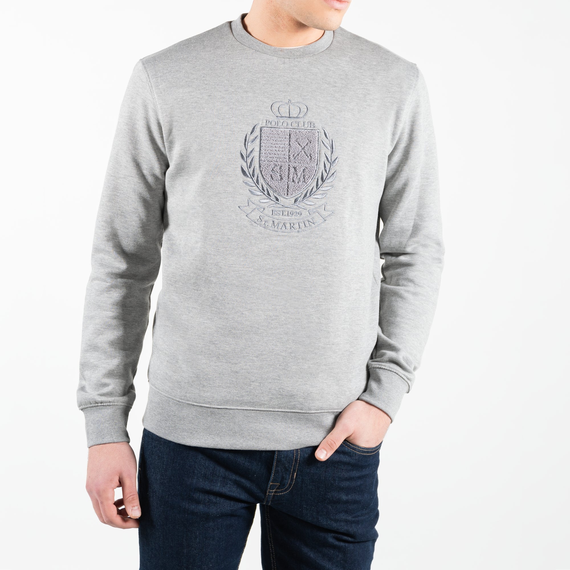 Felpa in pile con ricamo punto spugna tono su tono 