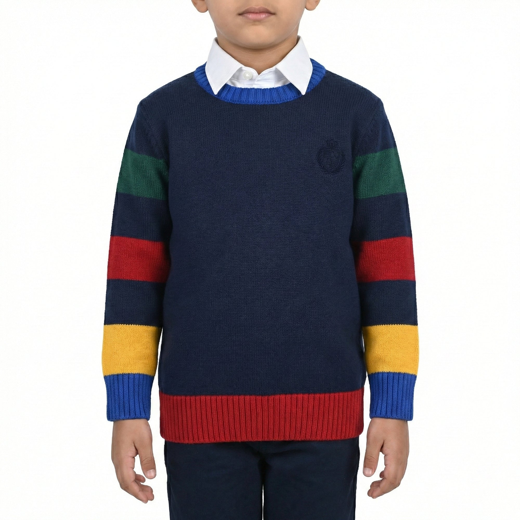 Maglia con intarsi a contrasto