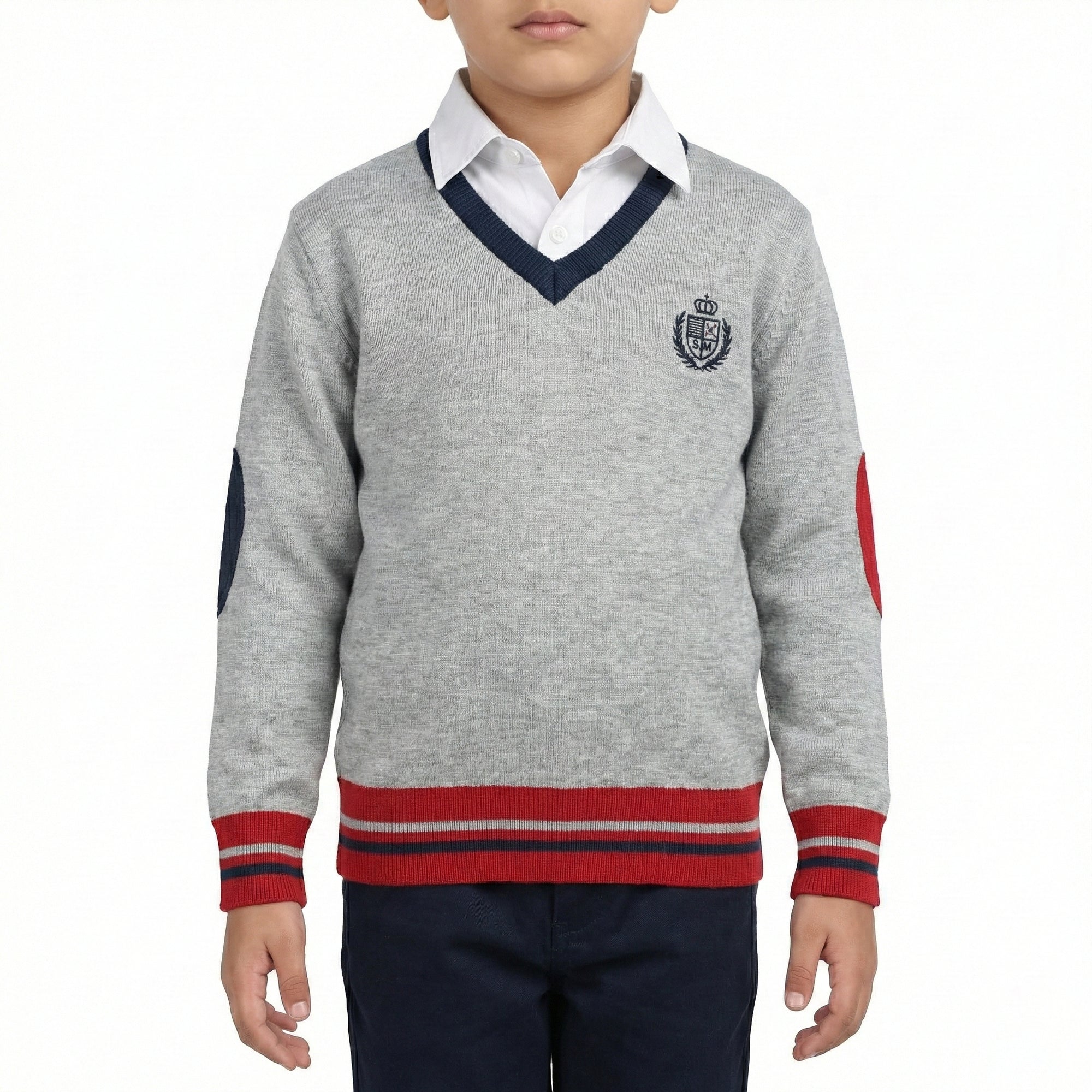 Maglia in caldo cotone con toppe sui gomiti