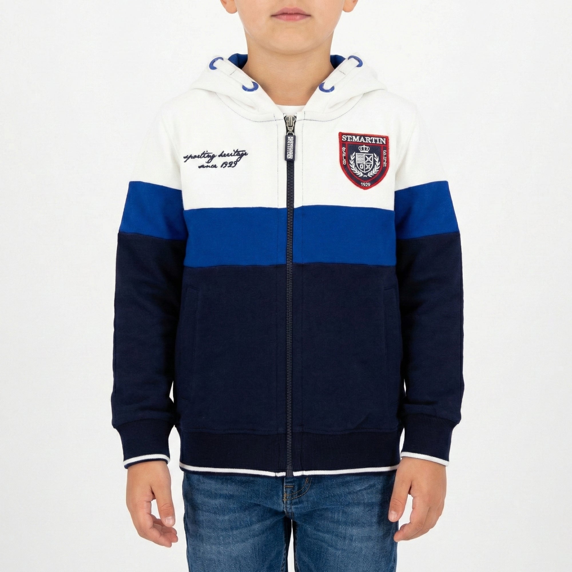 Felpa con zip con ricamo lato cuore