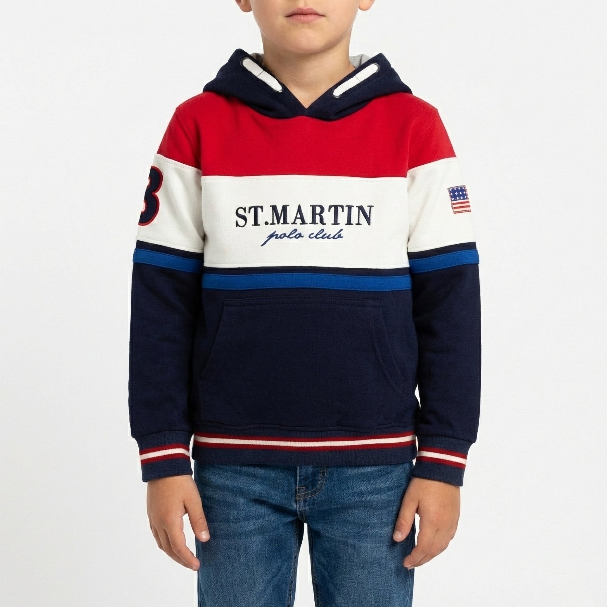 Felpa con patch della bandiera americana