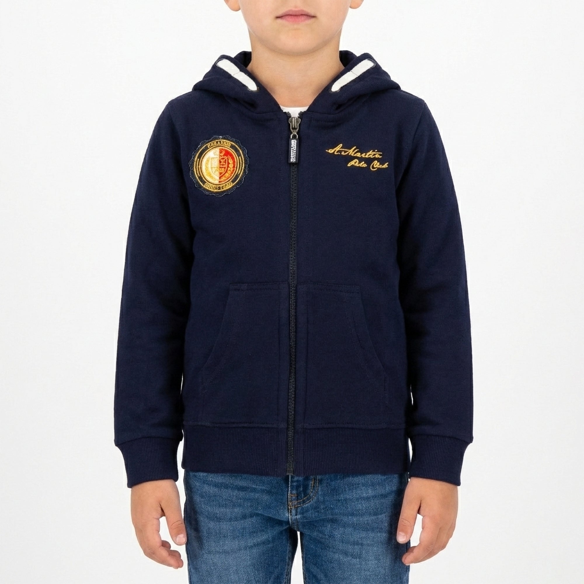 Felpa in pile con patch lato cuore