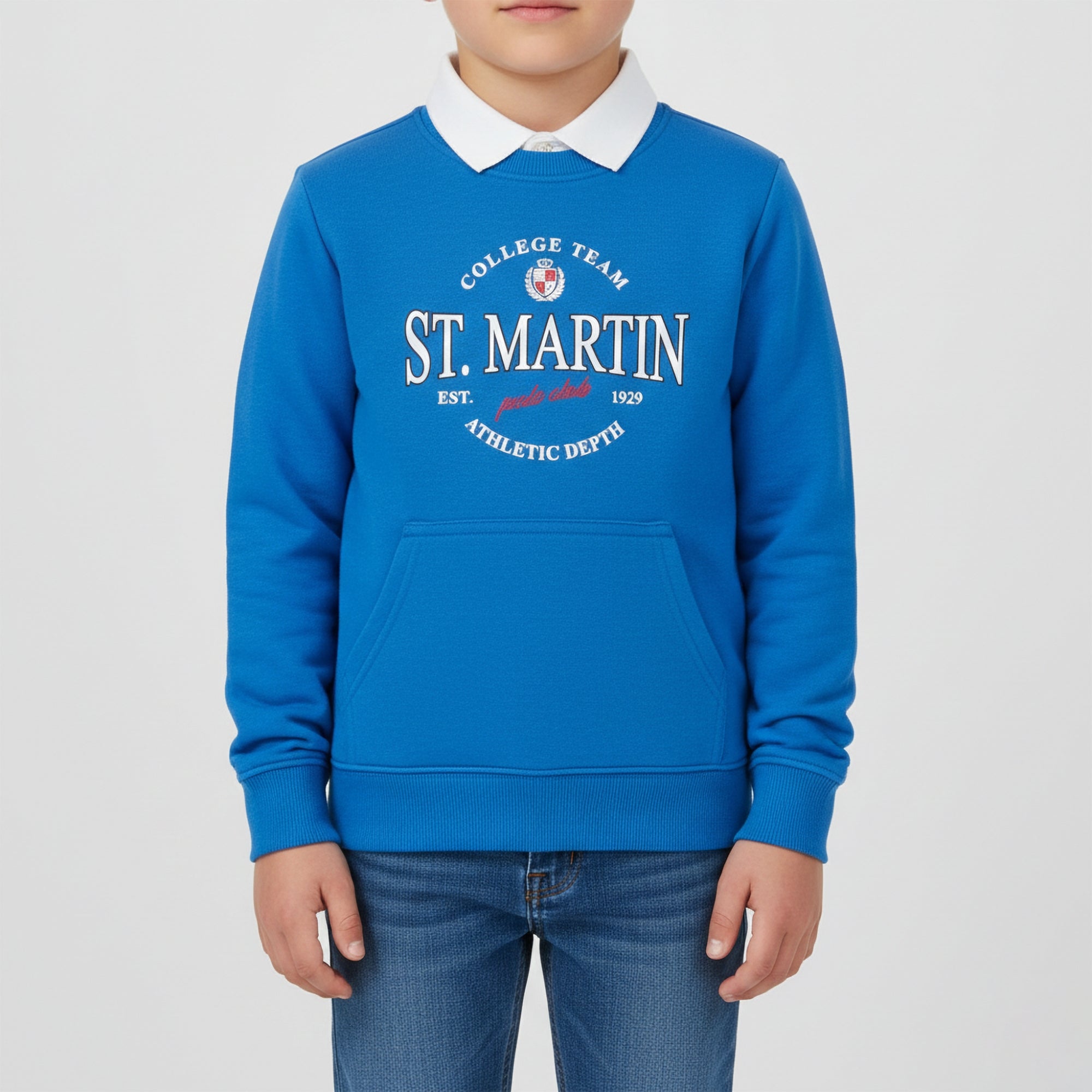 Felpa girocollo con loghi stampati inside brushed