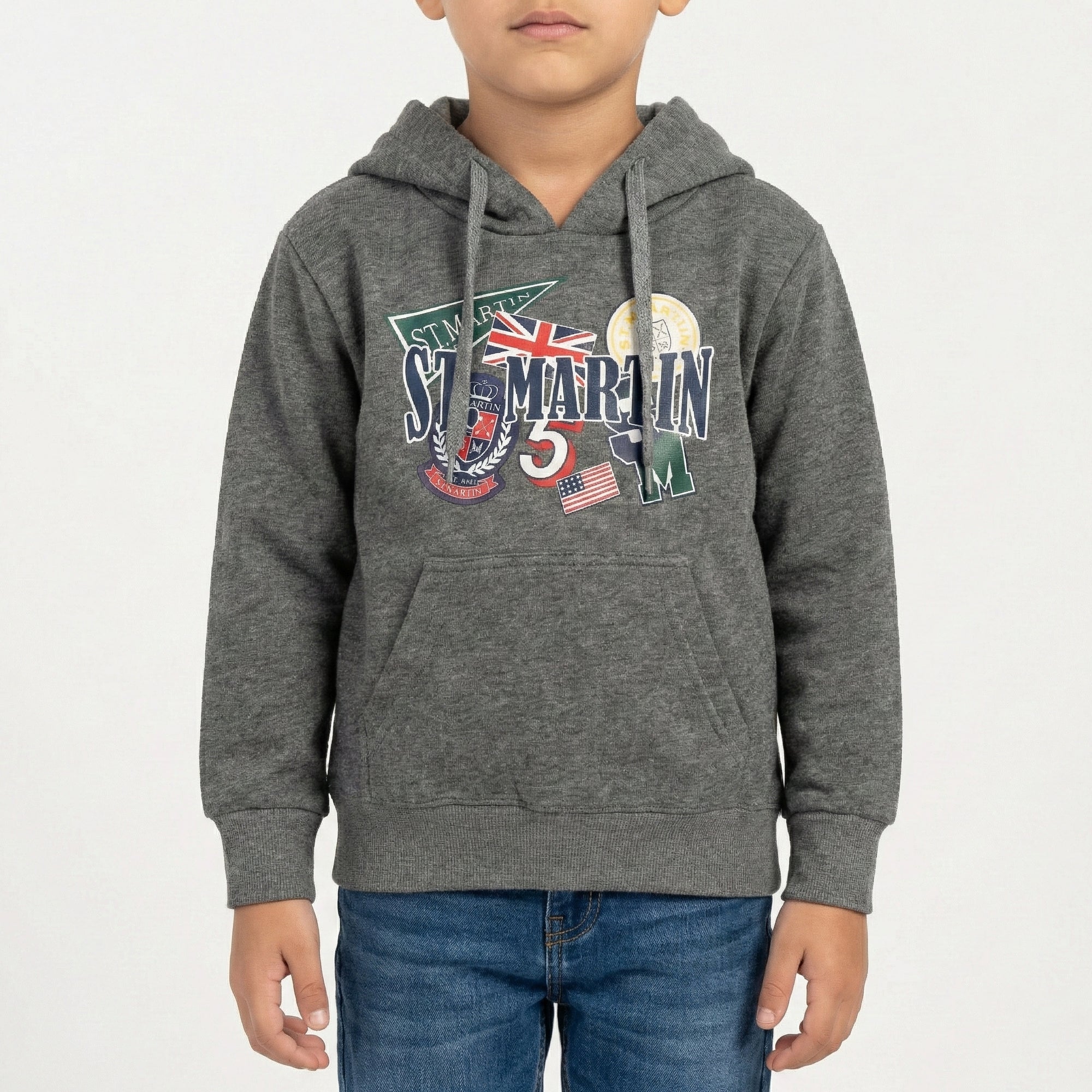 Felpa con cappuccio e stampa logo inside brushed