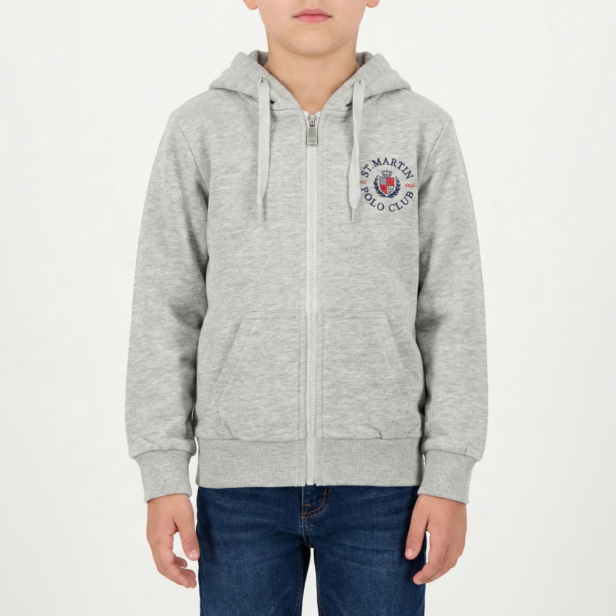 Felpa zip e cappuccio logo stampato inside brushed