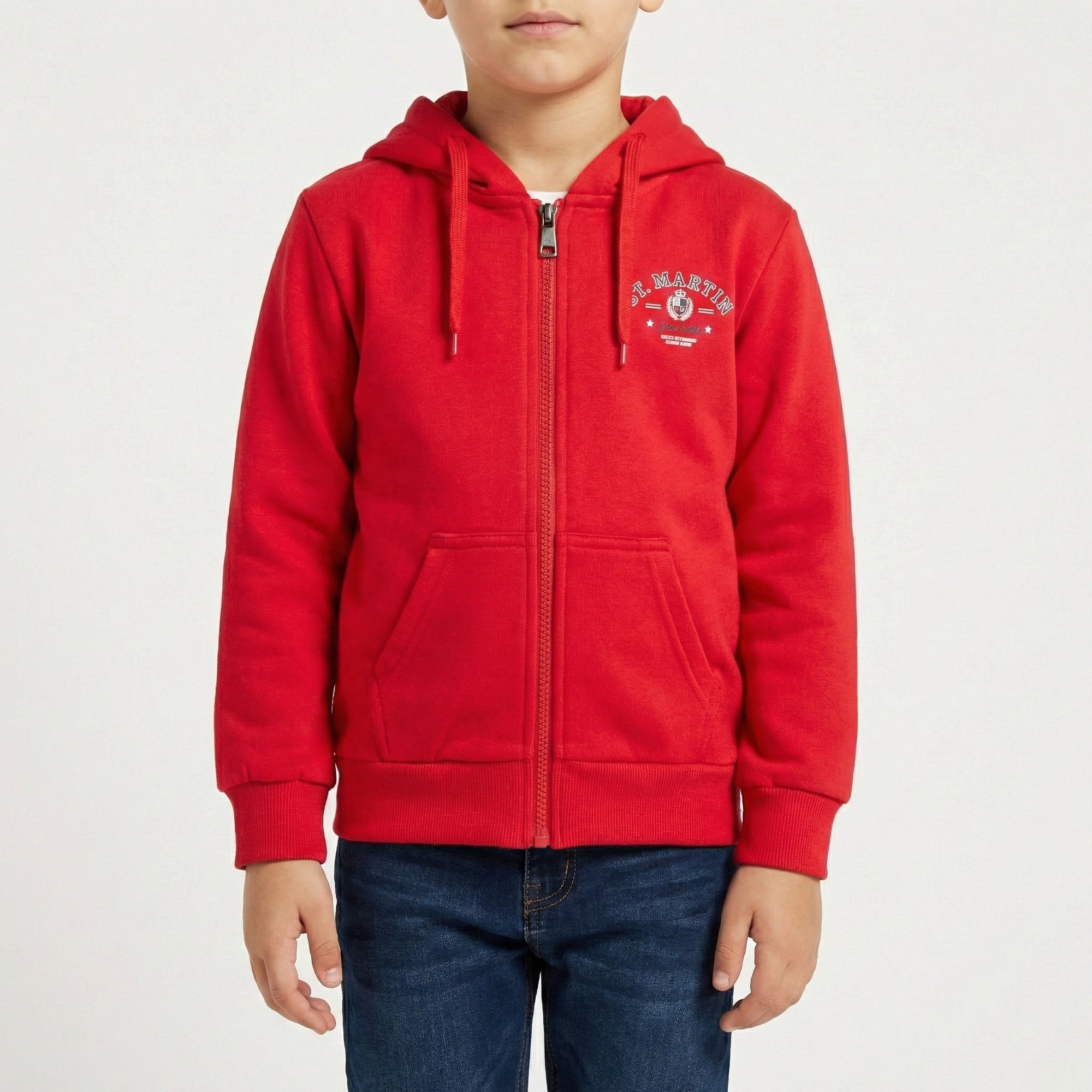 Felpa zip e cappuccio logo stampato inside brushed