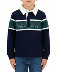 Polo in jersey con collo in gambardine