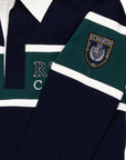 Polo in jersey con collo in gambardine