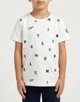 T-shirt maniche corte con stampa letterine