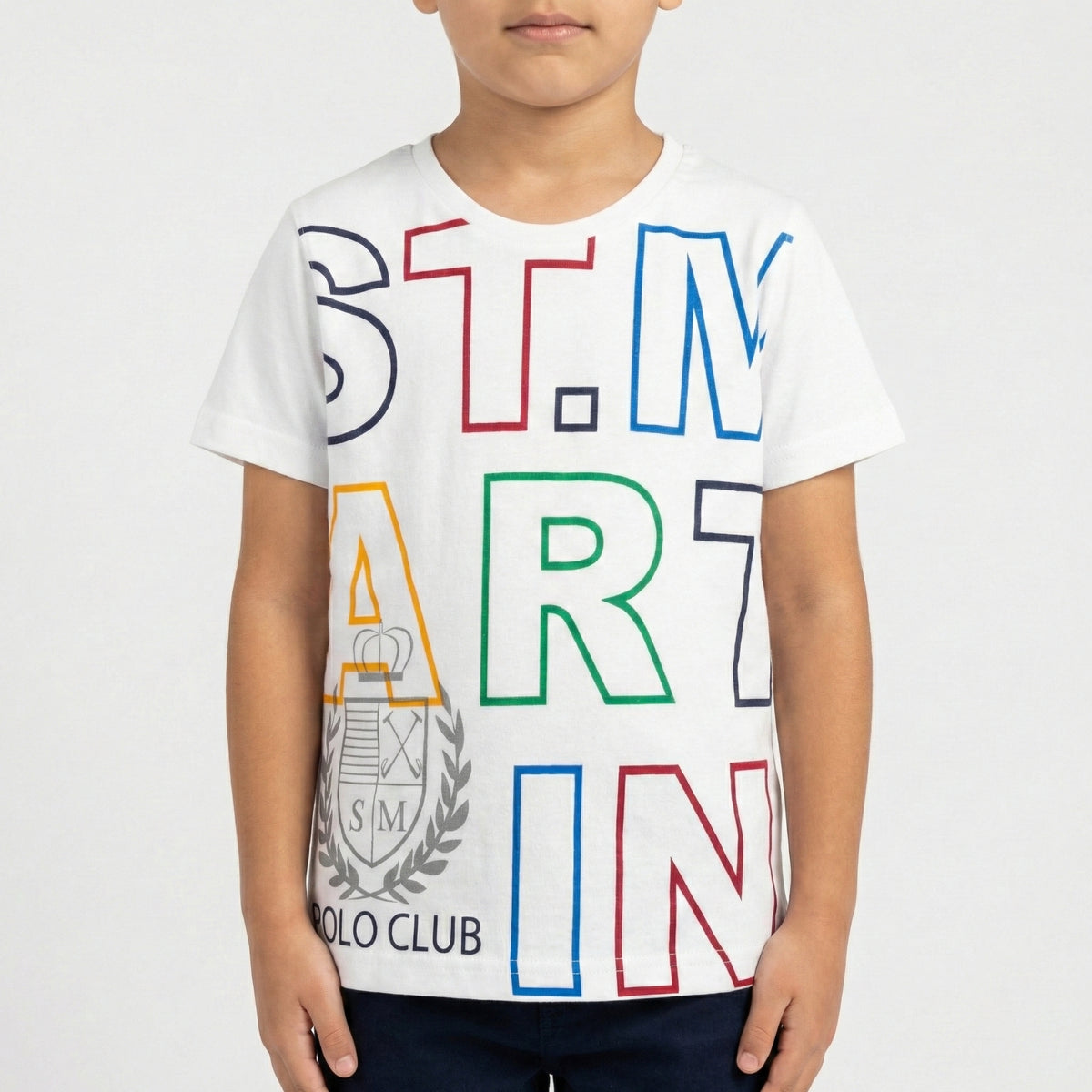 T-shirt maniche corte con stampa logo multicolor