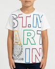 T-shirt maniche corte con stampa logo multicolor