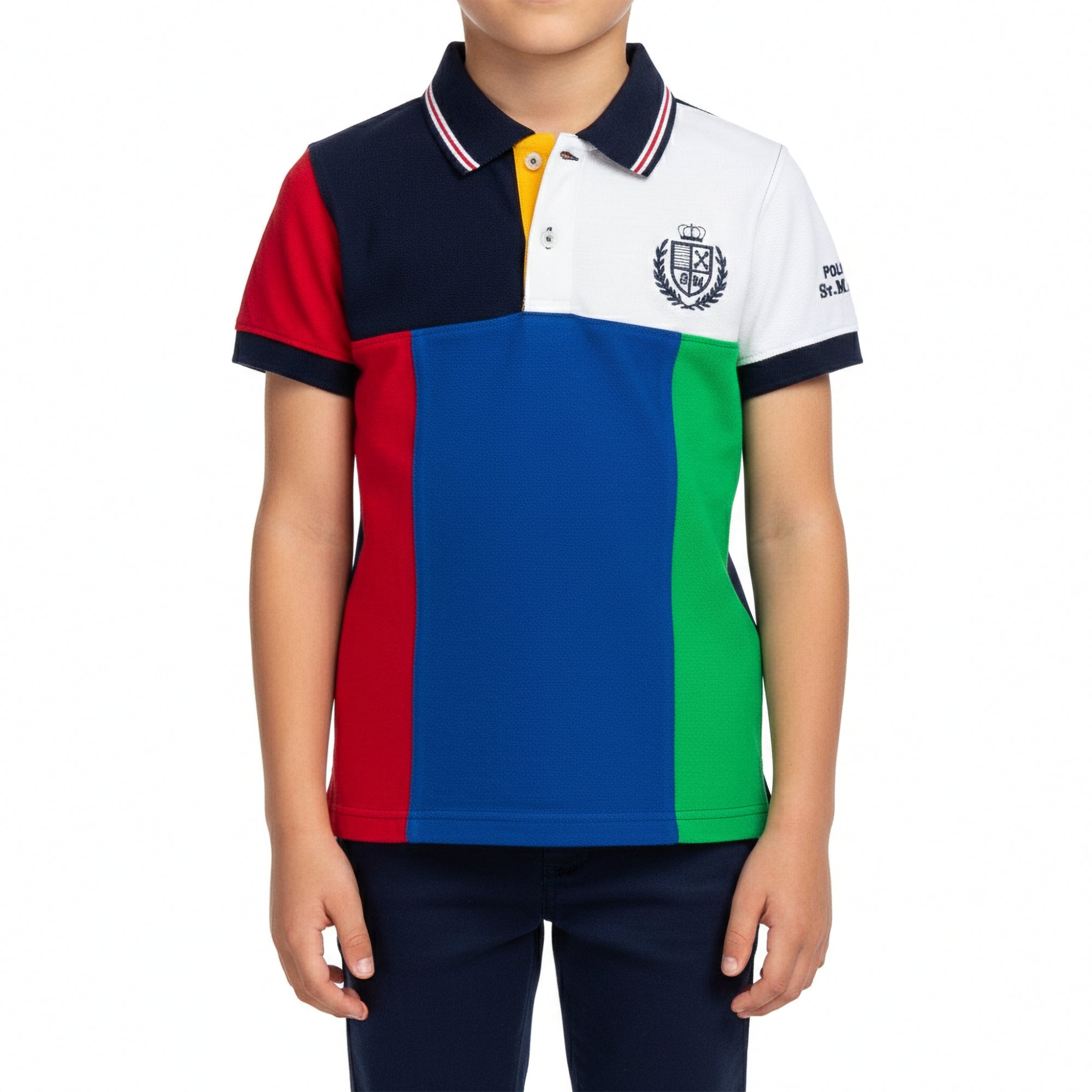 Polo special con logo ricamato multicolor