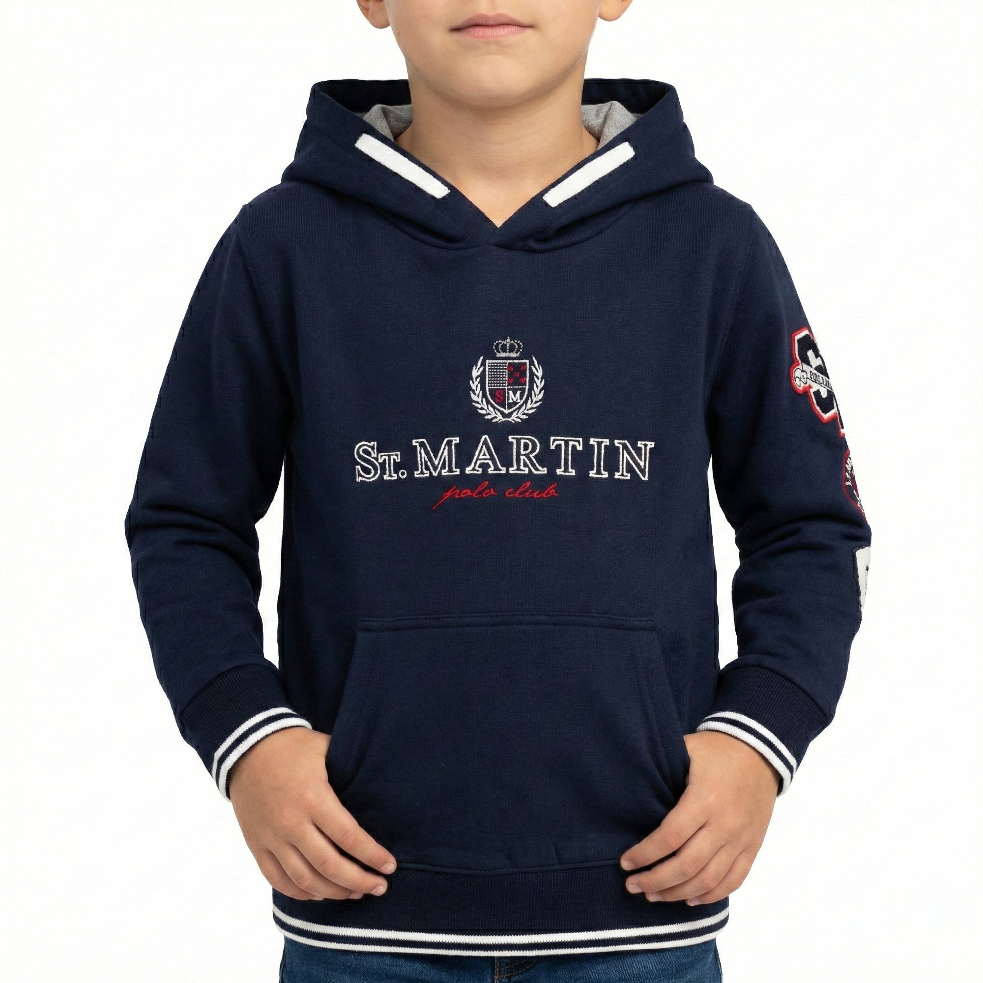 Felpa con cappuccio e applicazioni inside brushed