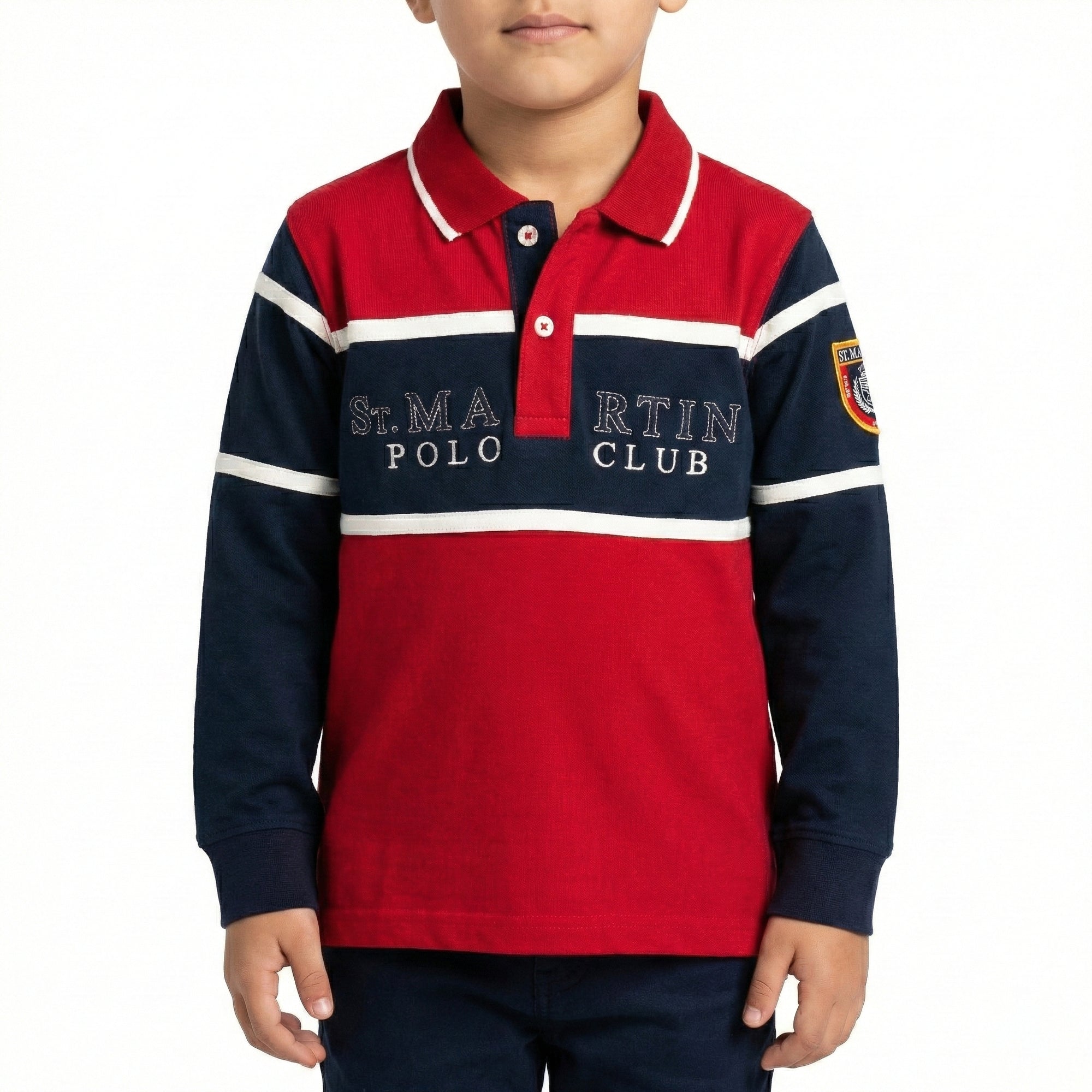 Polo special con fascia in petto e logo ricamato