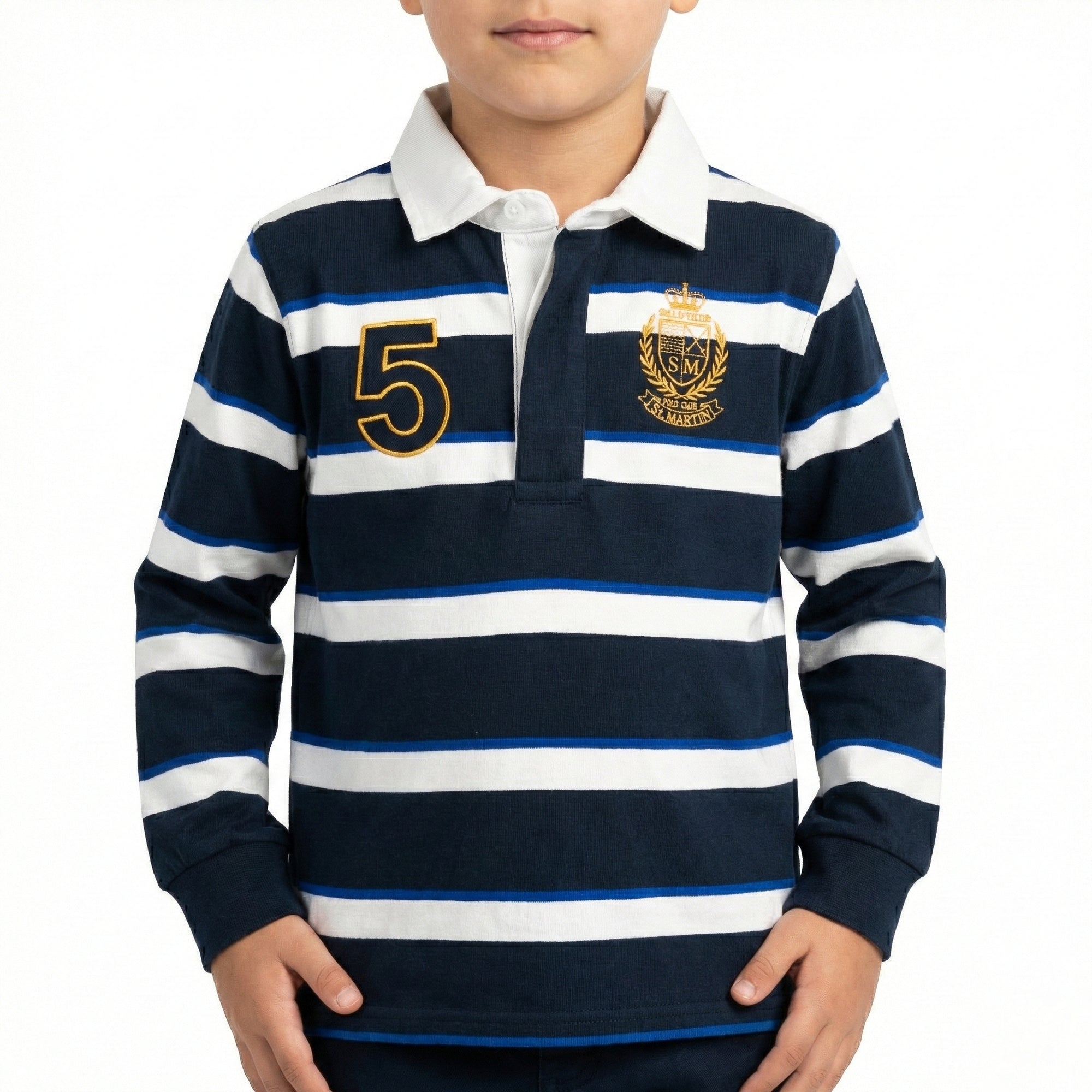 Polo special a righe con logo ricamato