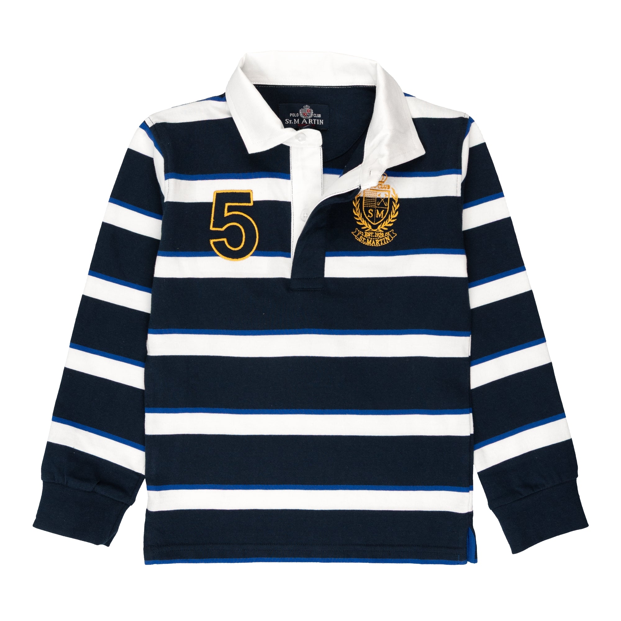 Polo special a righe con logo ricamato