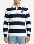 Polo special a righe con logo ricamato