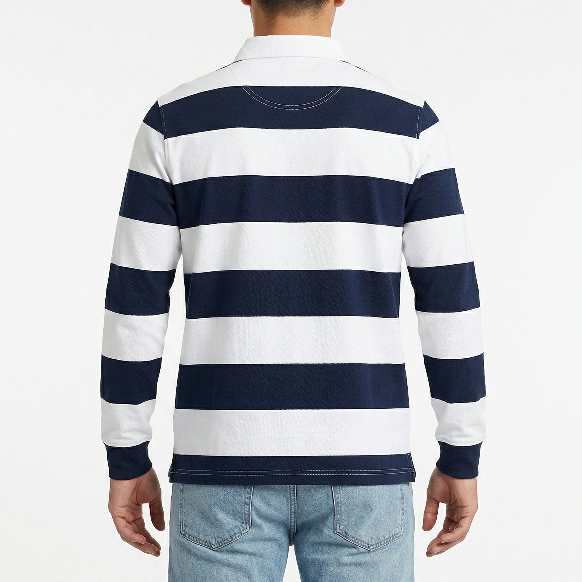 Polo special a righe con logo ricamato