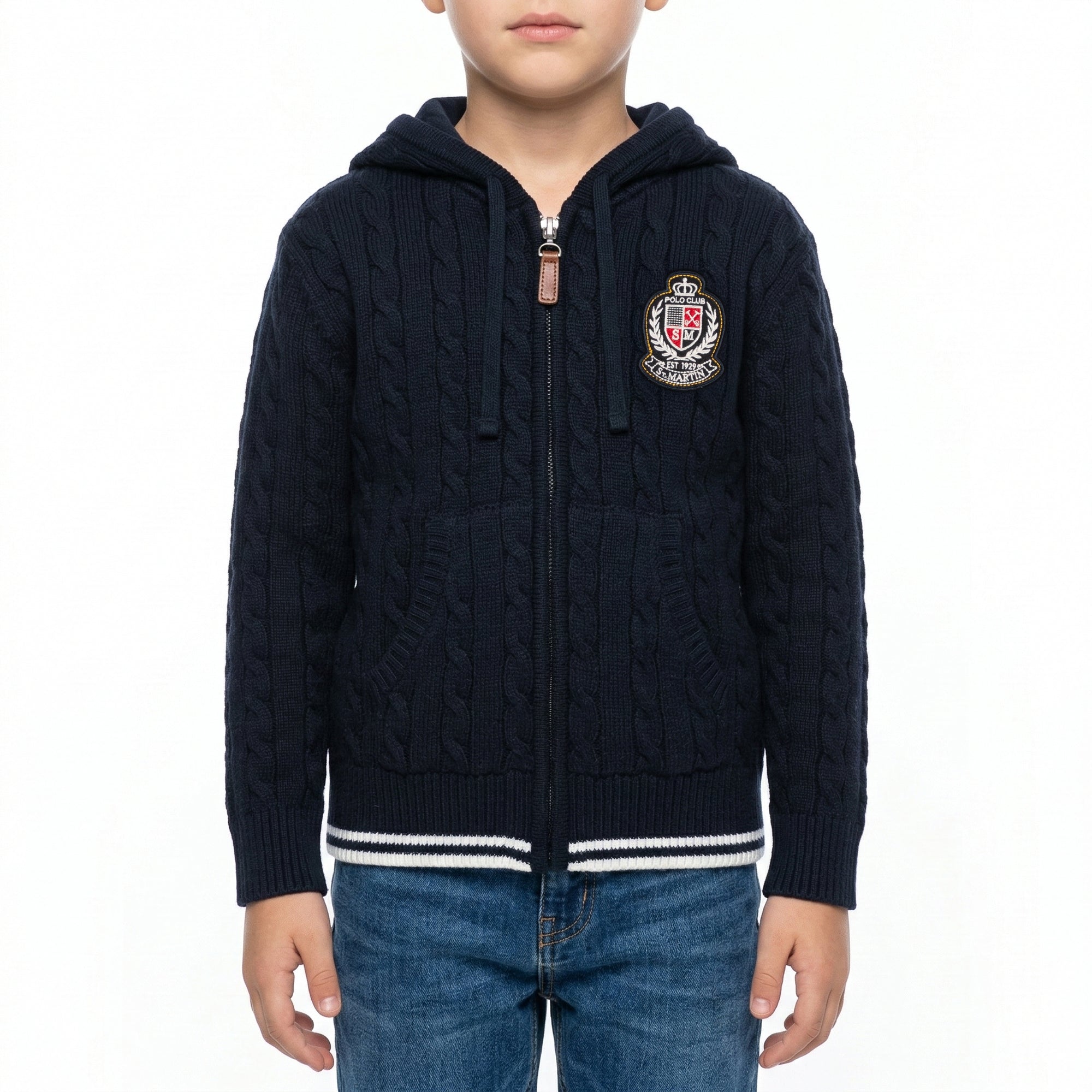 Cardigan treccia con cappuccio finezza 7