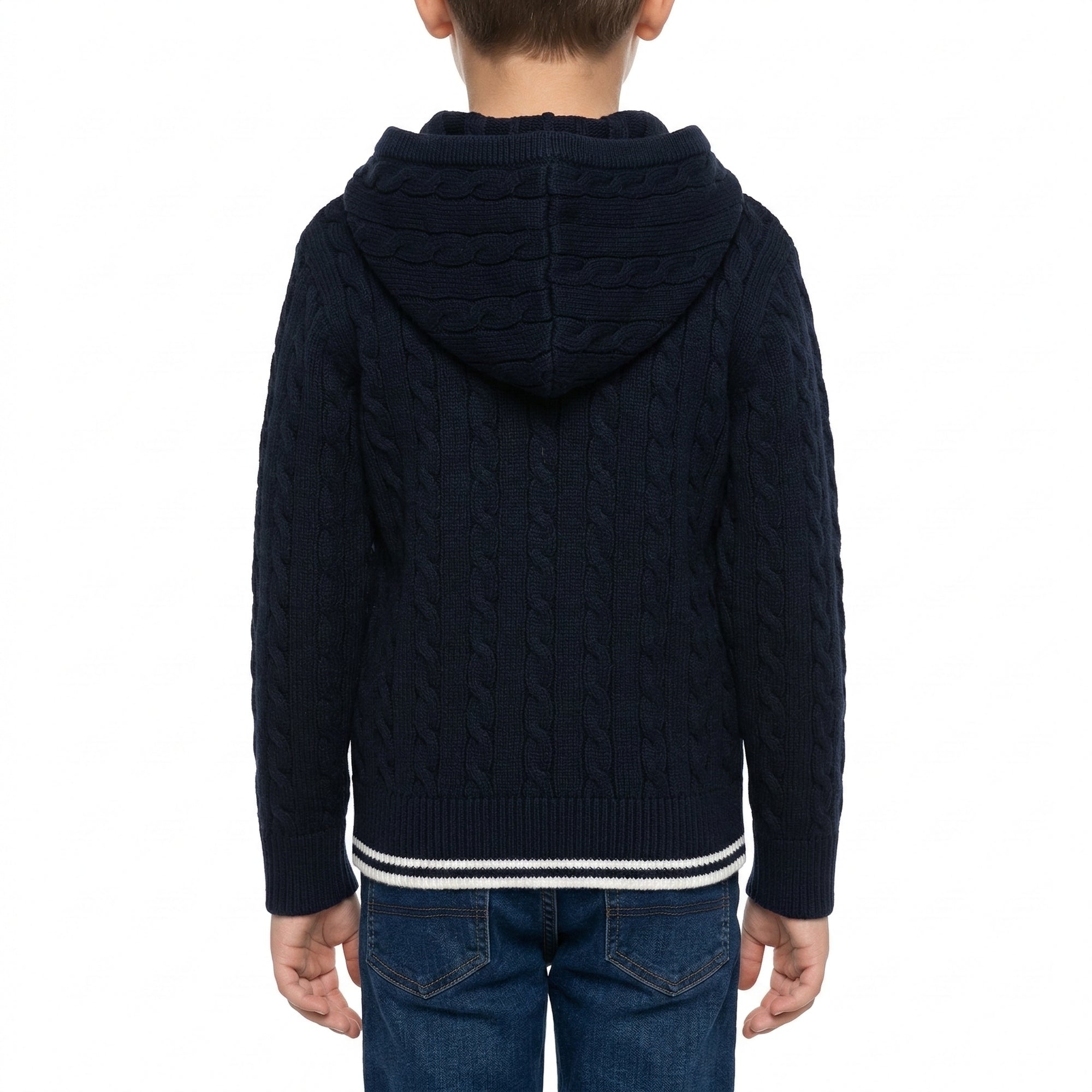 Cardigan treccia con cappuccio finezza 7