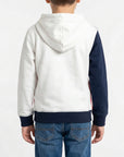 Felpa zip e cappuccio tre colori french terry