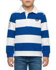 Polo a righe con logo ricamato