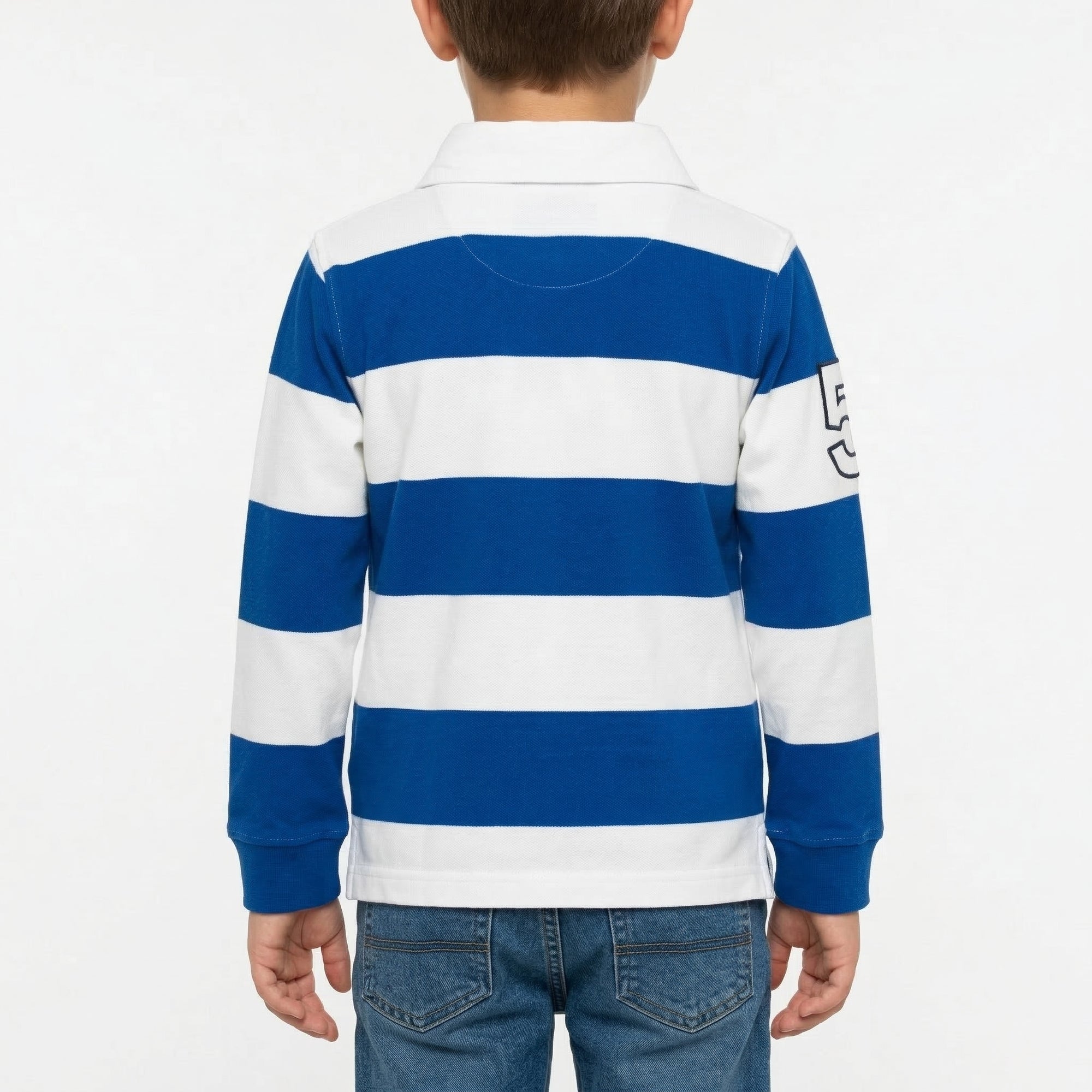 Polo special a righe con logo ricamato
