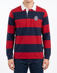 Polo special maniche lunghe a righe con logo ricamato