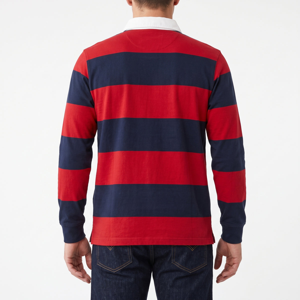 Polo special maniche lunghe a righe con logo ricamato
