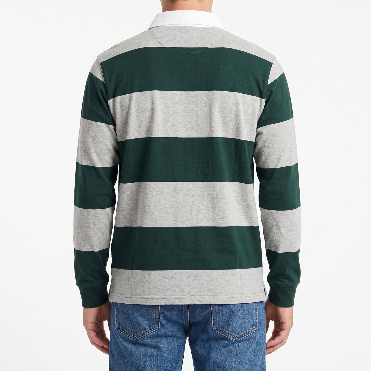 Polo special maniche lunghe a righe con logo ricamato