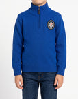 Maglia mezza zip con applicazione logo