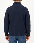 Cardigan full zipper finezza 5 con logo intarsiato