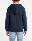 Felpa zip e cappuccio con ricamo logo inside brushed