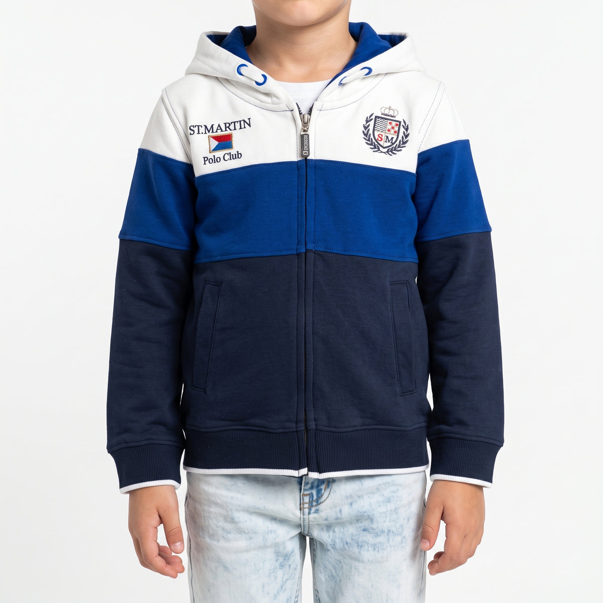 Felpa zip e cappuccio con ricamo logo inside brushed