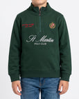 Felpa mezza zip con logo ricamato inside brushed