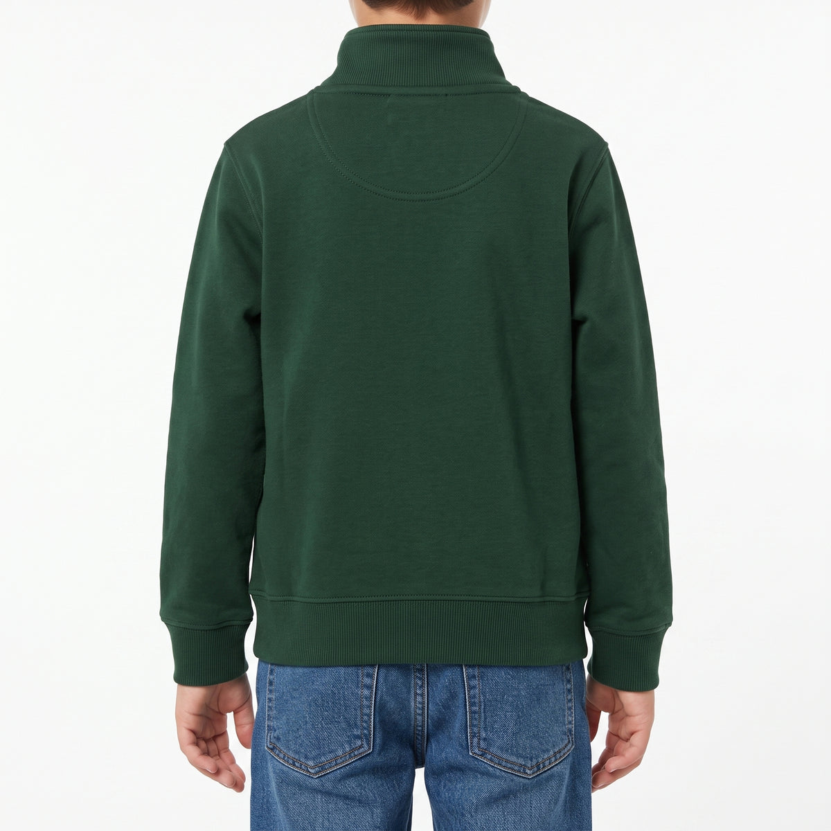 Felpa mezza zip con logo ricamato inside brushed