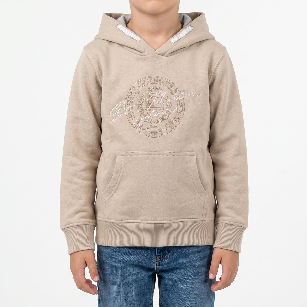 Felpa con cappuccio e logo ricamato inside brushed